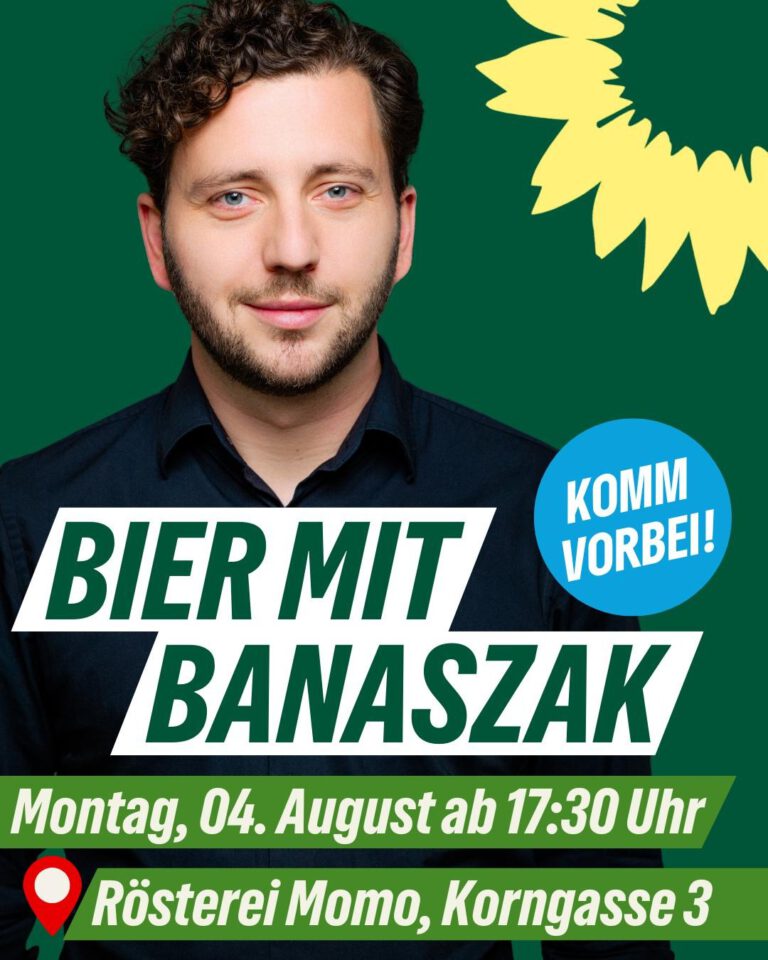 Bier mit Banaszak – 4. August ab 17:30 Uhr im Café Momo