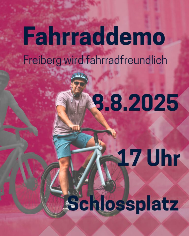 Freiberg muss endlich fahrradfreundlich werden: Fahrraddemo am 8. August