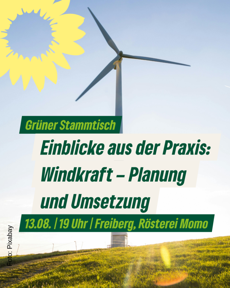 Windkraft planen und umsetzen: Einblicke aus der Praxis beim Grünen Stammtisch